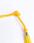 Blue Pottery Three Bead Side Necklace In Yellow